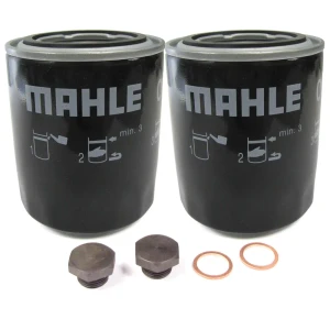 Oil Filter Kit: Two Mahle Filters ERR3340, Including Plugs And Washers, For Land Rover Discovery I, Defender 90 And 110, And Range Rover Classic (See Fitment Years)