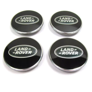 Genuine Wheel Center Caps LR094547, Set of 4, Bright Black With Inset Land Rover Logo, For Discovery 5, Defender 90 And 110 New Gen L663, Range Rover Sport, Full Size, Evoque, And Velar (See Fitment Info)