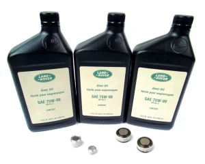 Differential Service Kit, Front And Rear For Non Electronic Differential Range Rover Sport Vehicles, Includes 3 Quarts Genuine Differential Oil 75W90R GL5, Replacement Drain, Fill Plugs And Washers