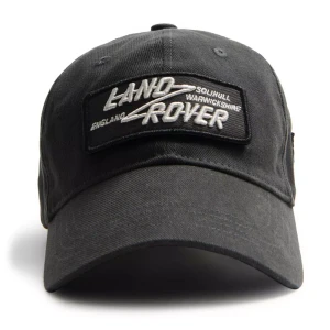 Land Rover Baseball Cap Hat With Heritage Classic Logo On Interchangeable Velcro Patch, Color: Slate