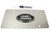 Genuine License Plate, Land Rover Logo On Polished Silver Background