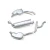 Exhaust System Kit, Center Muffler With Dual Tailpipes, For Range Rover P38 With BOSCH Engine, 1999 - 2002