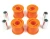 Polyurethane Suspension Bushing Kit By Polybush, Slotted Radius Arm At Axle NTC6860, Orange Standard Firmness, For Land Rover Discovery I, Defender 90 And Range Rover Classic