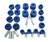 Polyurethane Bushing Kit By Polybush, Front And Rear Suspension, Blue / Soft, For Range Rover P38