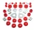 Polyurethane Bushing Kit By Polybush, Front And Rear Suspension, Red / Very Firm, For Land Rover Defender 110, 1993-Only