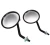 Stationary Wing Mirror Arms 562912, Pair, Round, Black, Includes Glass, For Land Rover Series 2, 2A, And 3, 88 And 109-Inch Models