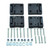 Front Doors Hinge Kit DA1305, 4 Black Anodized Hinges With Stainless Hardware, For Land Rover Defender 90 And 110 Rest-of-World Models, And Series 3 (See Fitment Years)