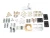 Exhaust Hanging Kit With Bolts, Brackets And Clamps, For Land Rover Series 2, 2A And 3, 88-Inch Models With Left Hand Exhaust Exit