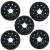 NATO Steel Wheels ANR4583PM, Set Of 5, Black, 16 x 6.5-Inch, Tubeless, Wolf Style, For Land Rover Discovery I, Defender 90, 110 And 130, And Range Rover Classic (See Fitment Years)