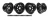 Set Of 4 Steel Modular Black Wheels By Terrafirma (GRW012) With Complete Set of Black Lug Nuts, 16 x 8 Inch, For Land Rover Discovery Series II And Range Rover P38
