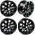 Sawtooth Style Alloy Wheels 16 X 7 Inch LR025862, Set Of 4, Black, For Land Rover Discovery I, Defender 90, And Range Rover Classic (See Fitment Years)
