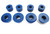 Polyurethane Bushing Kit By Polybush For Rear Shock Absorbers, Blue / Soft, For Land Rover Discovery I, Defender 90 And 110, And Range Rover Classic