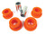 Polybush Polyurethane A-Frame Bushing Kit, Coil, Orange Dynamic 75A Semi-Firm, For Land Rover Discovery I, Defender 90 And Range Rover Classic
