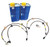 Performance Brake Hose Kit, Stainless Steel Hoses With Teflon Liners And ATE Original SL DOT 4 Brake Fluid, For Range Rover Full Size L322, 2003 - 2005