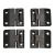 Second Row Door Hinge Kit By Exmoor Trim, 4-Piece Set, Black Aluminum, For Land Rover Defender 90, 110, And 130 Classic Rest-of-World Models (See Fitment Years)