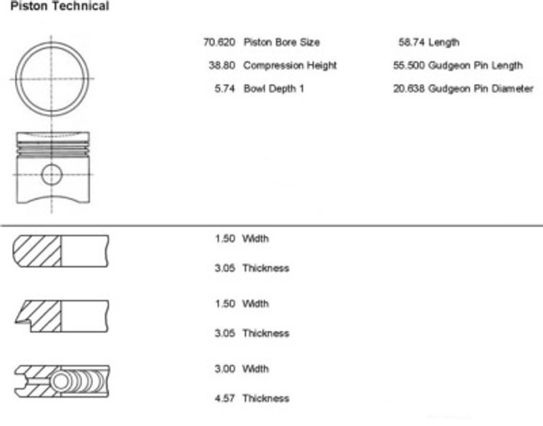 Piston Set 1275 9.75-1,CP726