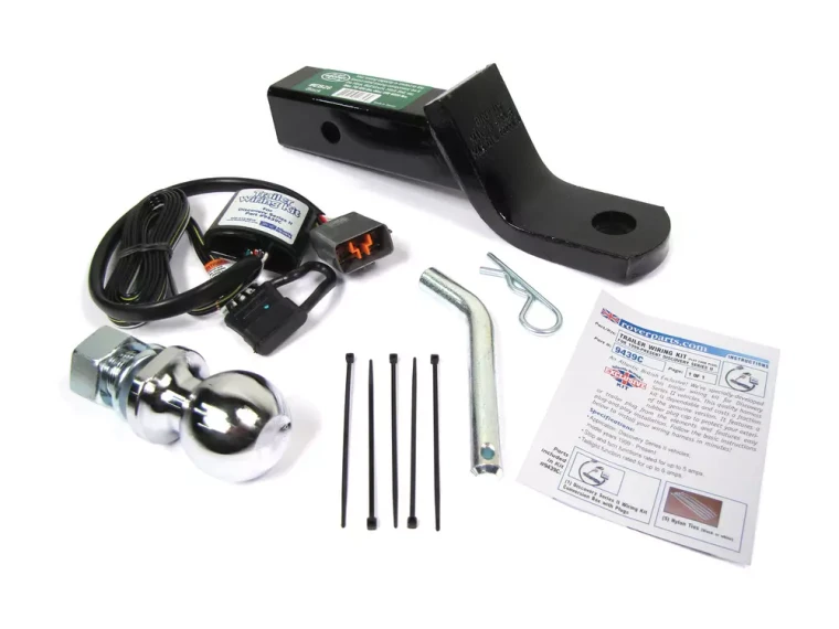 Trailer Wiring And Towing Package By Atlantic British, Flat-4 Trailer Wiring Harness, 2-Inch Tow Ball, And 2-Inch Drop Ball Mount With Pin And Clip, For Land Rover Discovery Series II