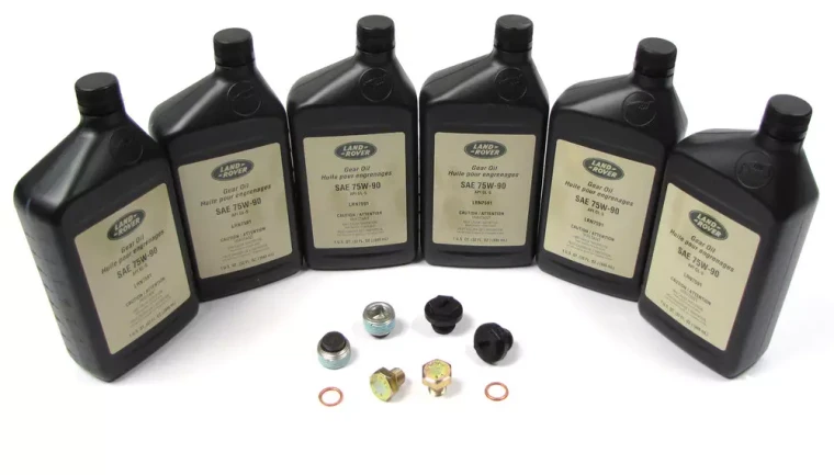 Differential, Transfer Case, And Axle Service Kit, Front And Rear, For Land Rover Discovery Series II, Includes 6 Quarts Genuine Differential Oil 75W90R GL5, And Replacement Plugs And Washers