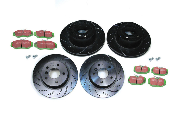 EBC Performance Brake Rebuild Kit, Front And Rear, For Land Rover Discovery Series II, Includes Greenstuff Pads, 3GD Sport Rotors And Replacement Locator Screws (9542EBC)