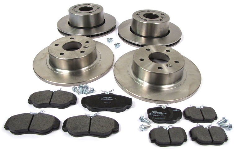 Discovery Series II Brakes, Complete Front And Rear Brake Kit With Standard Rotors, Lockheed Pads And Replacement Hardware (9542)