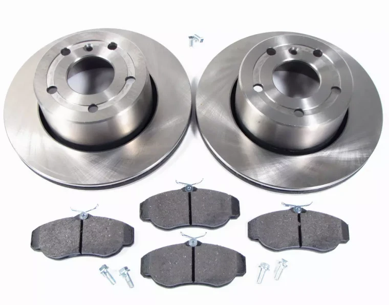 Front Brake Rebuilding Kit For Land Rover Discovery Series II, Includes Genuine Pads, Standard Rotors And Brake Locator Screws