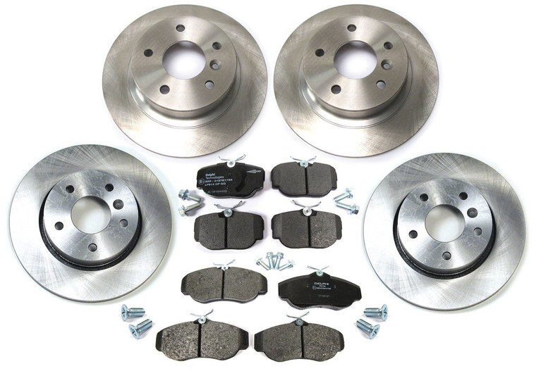 Brake Rebuild Kit, Front And Rear, For Range Rover P38, Includes Lockheed Pads, Standard Rotors And Locator Screws