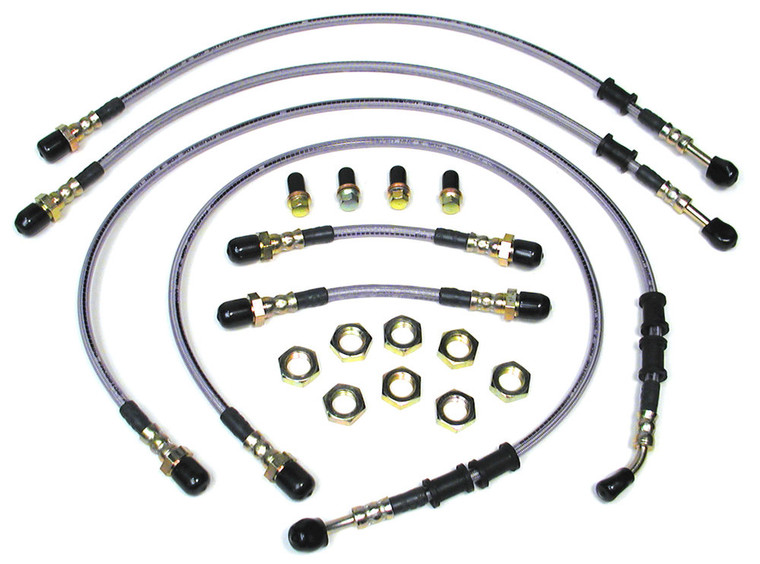 Performance Stainless Steel Brake Hose Kit For Range Rover P38, 1997 - 2002