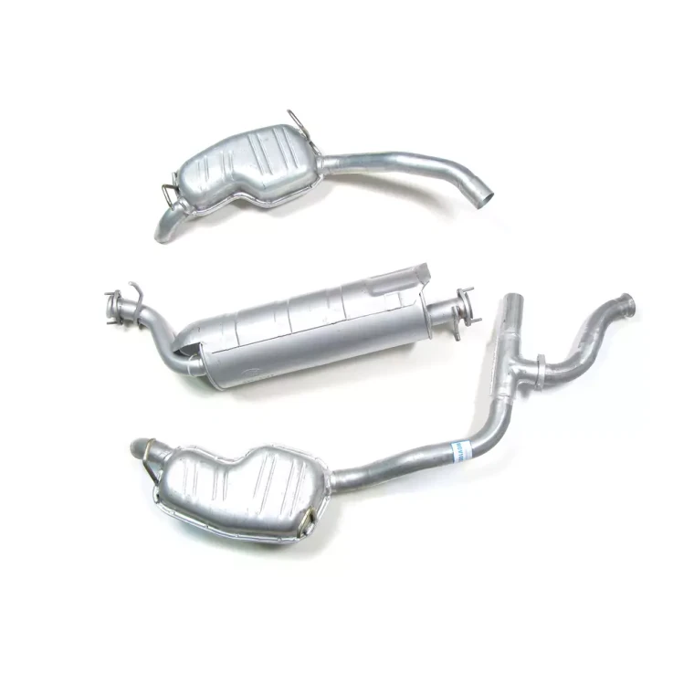 Exhaust System Kit, Center Muffler With Dual Tailpipes, For Range Rover P38 With BOSCH Engine, 1999 - 2002
