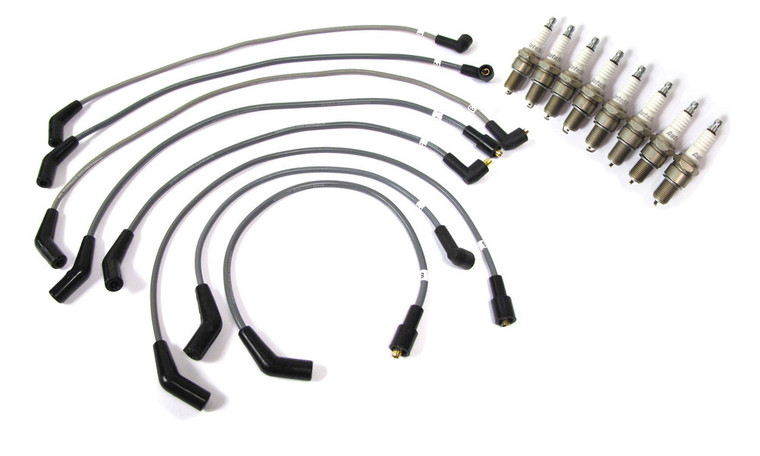 Ignition Tune Up Kit, Set Of 8 Autolite Platinum Spark Plugs With Set Of 8 Original Equipment Ignition Wires, For Land Rover Discovery 1, Defender 90 And Range Rover P38 (See Fitment Notes) (9207A)