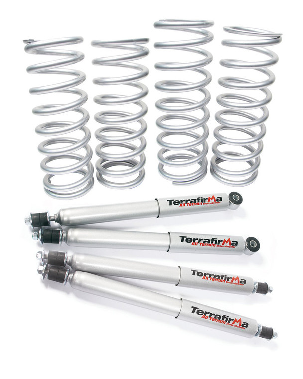 Terrafirma All Terrain Heavy Load Shock And Coil Spring Suspension Kit, Front And Rear, For Land Rover Discovery I, Defender 90, And Range Rover Classic