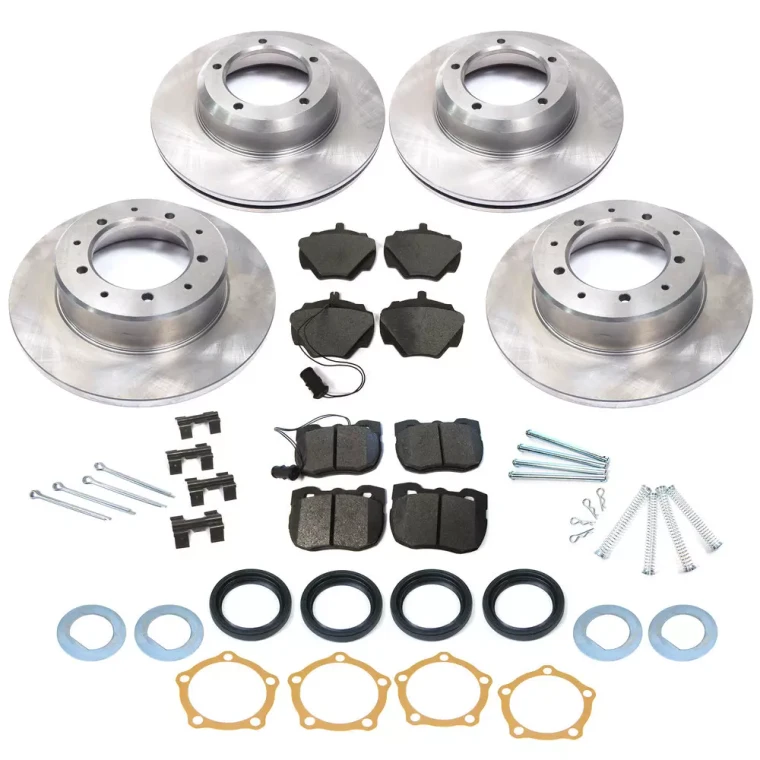 Front And Rear Brake Rebuild Kit, Includes Brake Pads, Rotors, Seals, Pins, And Clips, For Range Rover Classic, 1990 - 1995