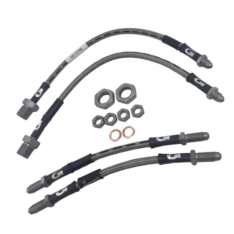 Brake Hose Set HD Braided Stainless Mini 59 to 2000