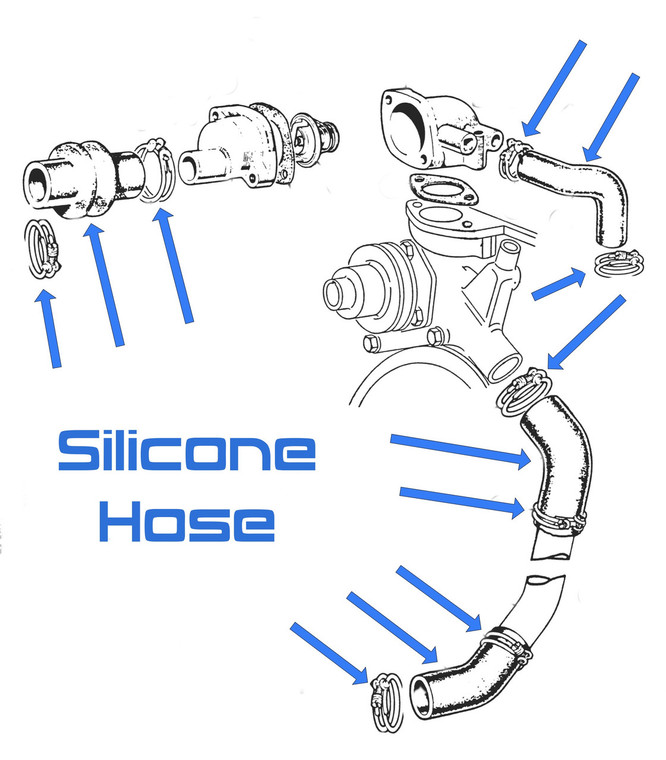 Radiator Hose Kit Silicone TR3 to TR4A