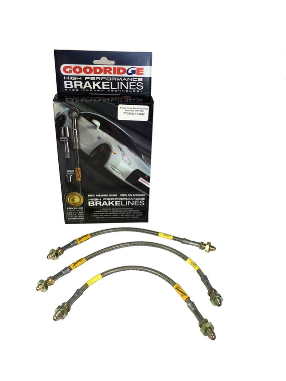 Brake Hose Set HD Braided Stainless TR7 TR8 by Goodridge