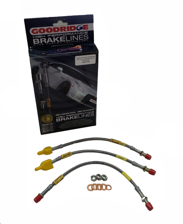 Brake Hose Set HD Braided Stainless Sprite Midget 65 to 79 by Goodridge