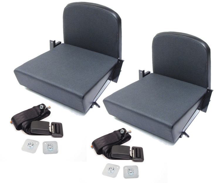 Trakker Rear Jump Seats By Exmoor Trim, Twill Vinyl, Pair, For Land Rover Defender And Series 2, 2A And 3