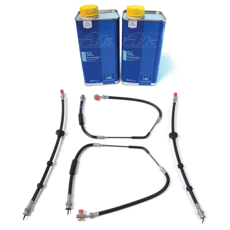 Brake Hose And Fluid Kit, Standard Rubber Hoses And ATE Original SL DOT 4 Brake Fluid, For Range Rover Full Size L322 (2010 - 2012)