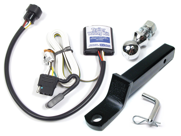 Towing & Trailer Wiring Package: 2-Inch Tow Ball & 4-Inch Drop Ball Mount With Pin & Clip & Flat-4 Trailer Wiring Harness