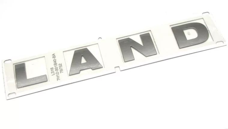 Genuine Hood Decal Lettering 'Land' DAB500050LQV, Brunel Metallic, For Land Rover LR3 And LR4 (See Fitment Years)
