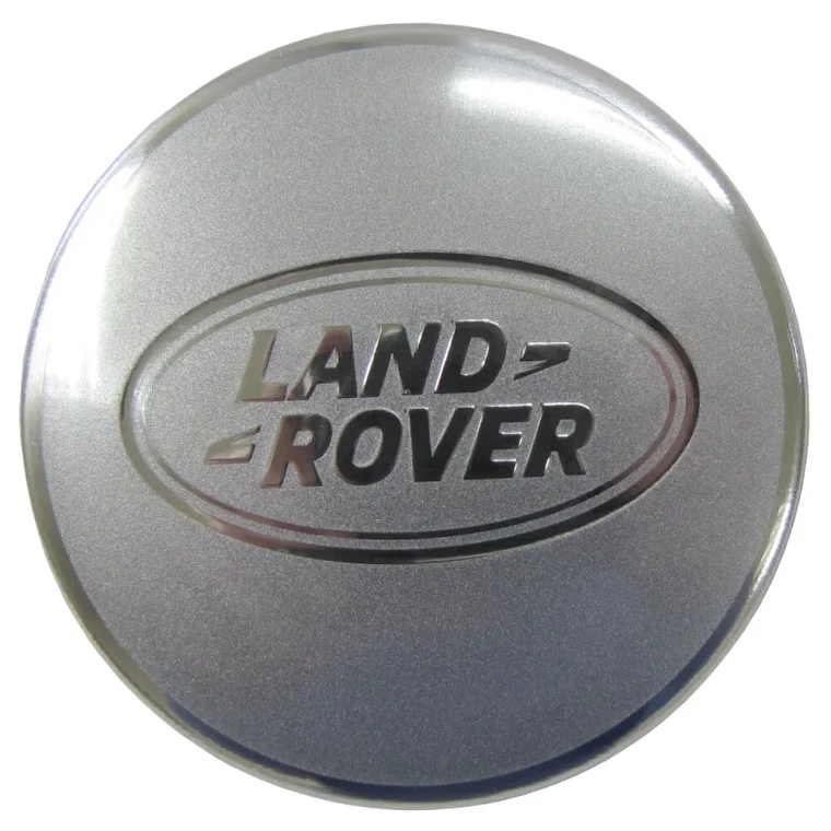 Genuine Wheel Center Cap LR069900 With Land Rover Logo, Satin Aluminum Finish For Land Rover Discovery Series II, LR4, Discovery Sport, Range Rover P38, Range Rover Evoque, Range Rover Full Size, And Range Rover Sport