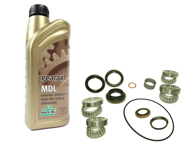 Bearing And Seal Overhaul Kit, Front Power Transfer Case Intermediate Reduction Drive (IRD), Includes 1 Quart Gearaxl MDL Synthetic Differential Fluid By Rock Oil, For Range Rover Evoque With Active Driveline