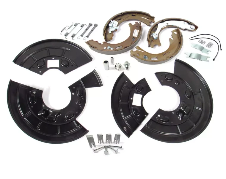 Parking Brake And Rear Brake Backing Plate Rebuild Kit, Includes Parking Brake Shoes, Replacement Hardware, And Split Rear Brake Backing Plates, For Land Rover LR3, LR4 And Range Rover Sport (See Fitment Years)