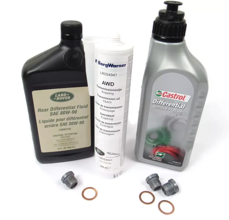 Differential And Transfer Case Service Kit For Land Rover LR2 And Range Rover Evoque, Includes All Needed Fluid, Replacement Plugs And Crush Washers