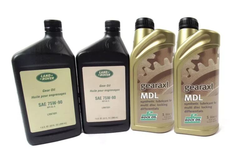 Differential Fluid Service Kit For Front And Rear Differentials (Rear Electronic) On Land Rover LR3 And LR4, Includes 2 Quarts Genuine Differential Oil 75W-90 GL5 Fluid And 2 Quarts Gearaxl MDL Synthetic Fluid By Rock Oil