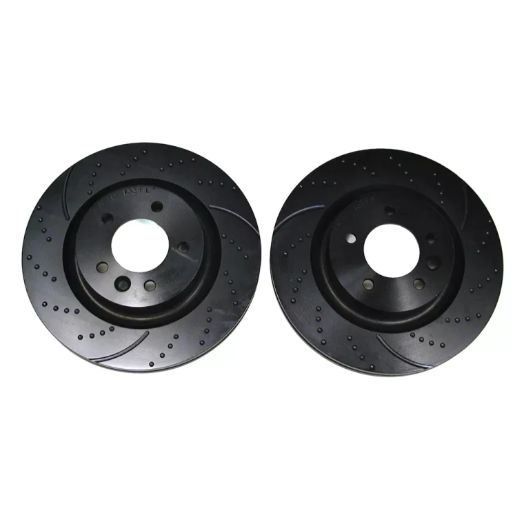 Performance EBC Sport Brake Rotors, Front, Dimpled And Slotted Pair For LR3 V8 And Range Rover Sport