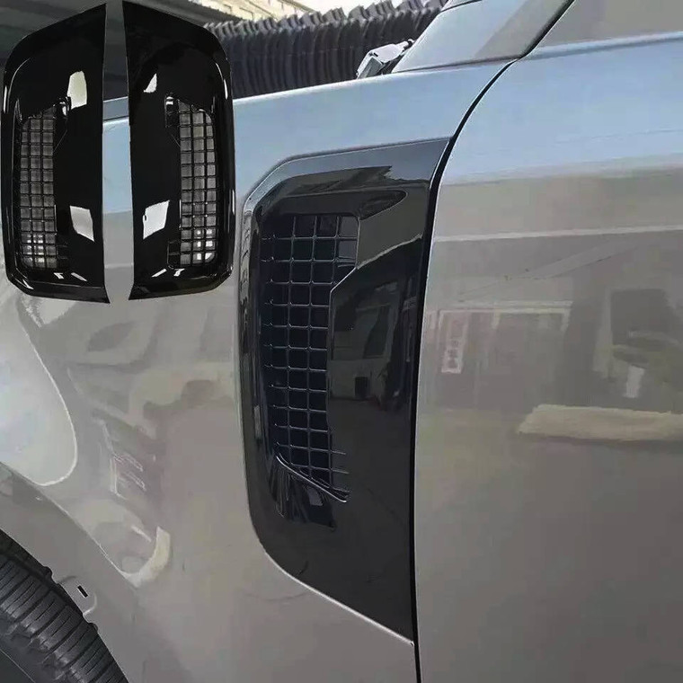 Fender Side Vents, Pair, Gloss Black By Eurospare, For Land Rover Defender 90, 110, And 130 New Generation L663 (See Fitment Years)