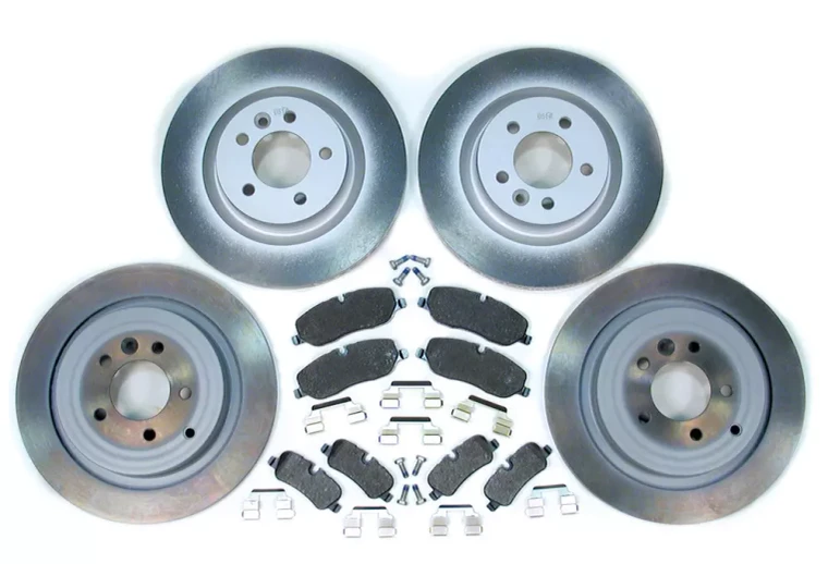 Brake Rebuild Kit, Front And Rear, Includes Genuine Rotors, Genuine Pads, Retainer Springs, And Brake Wear Sensors, For Land Rover LR3 V8