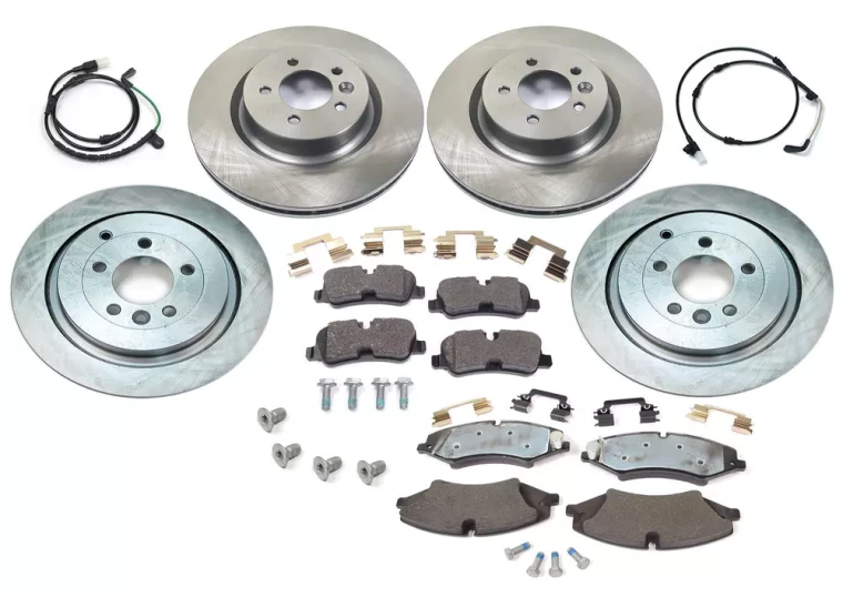 Brake Rebuild Kit, Front And Rear, With Genuine Brake Pads, Standard Rotors, Replacement Wear Sensors And Hardware, For Land Rover LR4 5.0L V8, 2010-Only