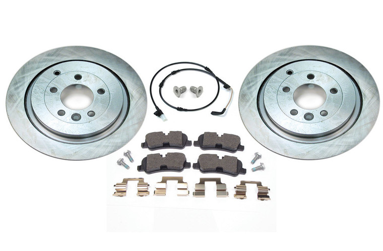 Rear Brake Rebuilding Kit, Includes Brake Pads, Rotors, Wear Sensor And Locator Screws, For Land Rover LR4, 2010 Only (See Fitment Notes)