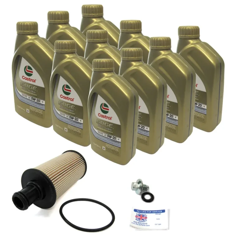 Complete Oil Change Kit For 3.0L Petrol Land Rover Discovery 5, Defender 90, 110, And 130 New Gen L663, Range Rover Sport And Full Size, Includes Oil Filter With Seal LR133455, 10 Quarts Castrol Edge Professional OE 0W-20 Oil (See Fitment Years)